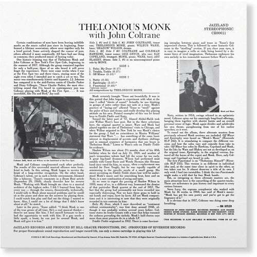 Thelonious Monk: Thelonious Monk With John Coltrane (Original Jazz Classics Series) - VINYL LP