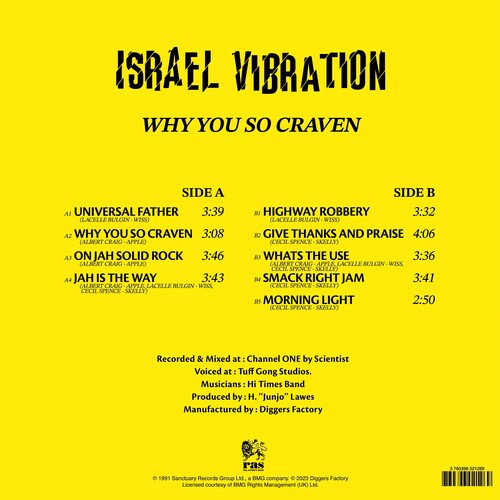 Israel Vibration: Why You So Craven - VINYL LP