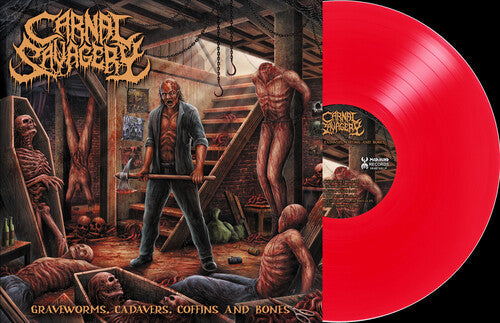 Carnal Savagery: Graveworms, Cadavers, Coffins and Bones - Clear Blood Red - VINYL LP