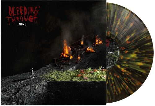 Bleeding Through: Nine - Forest Green Orange & Yellow Splatter - VINYL LP