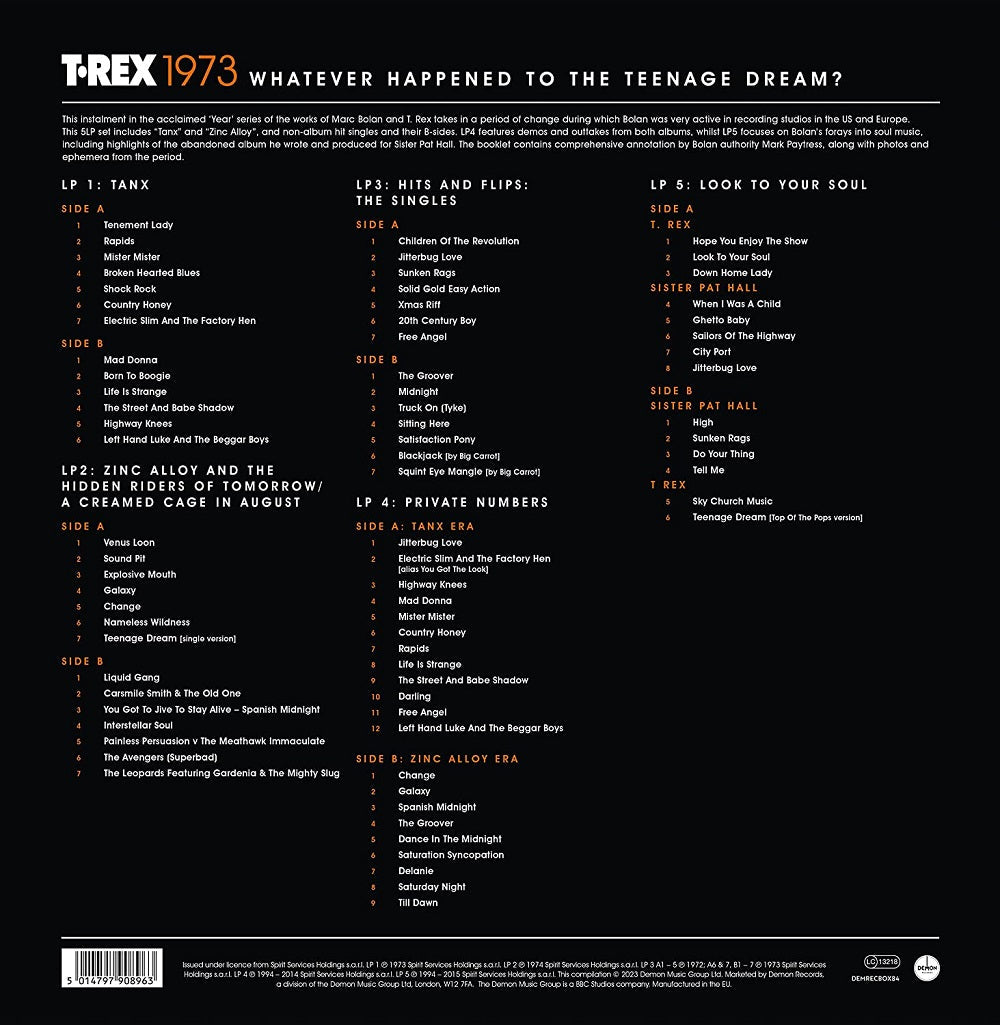 T. Rex Whatever Happened To The Teenage Dream? 1973 Vinyl Orange Box Set 2023 - VINYL BOX SETS