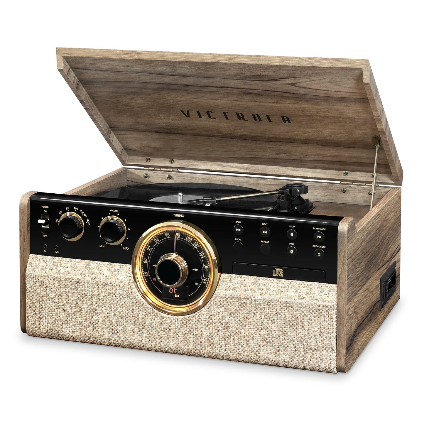 Empire 6-in-1 Wood Record Player
