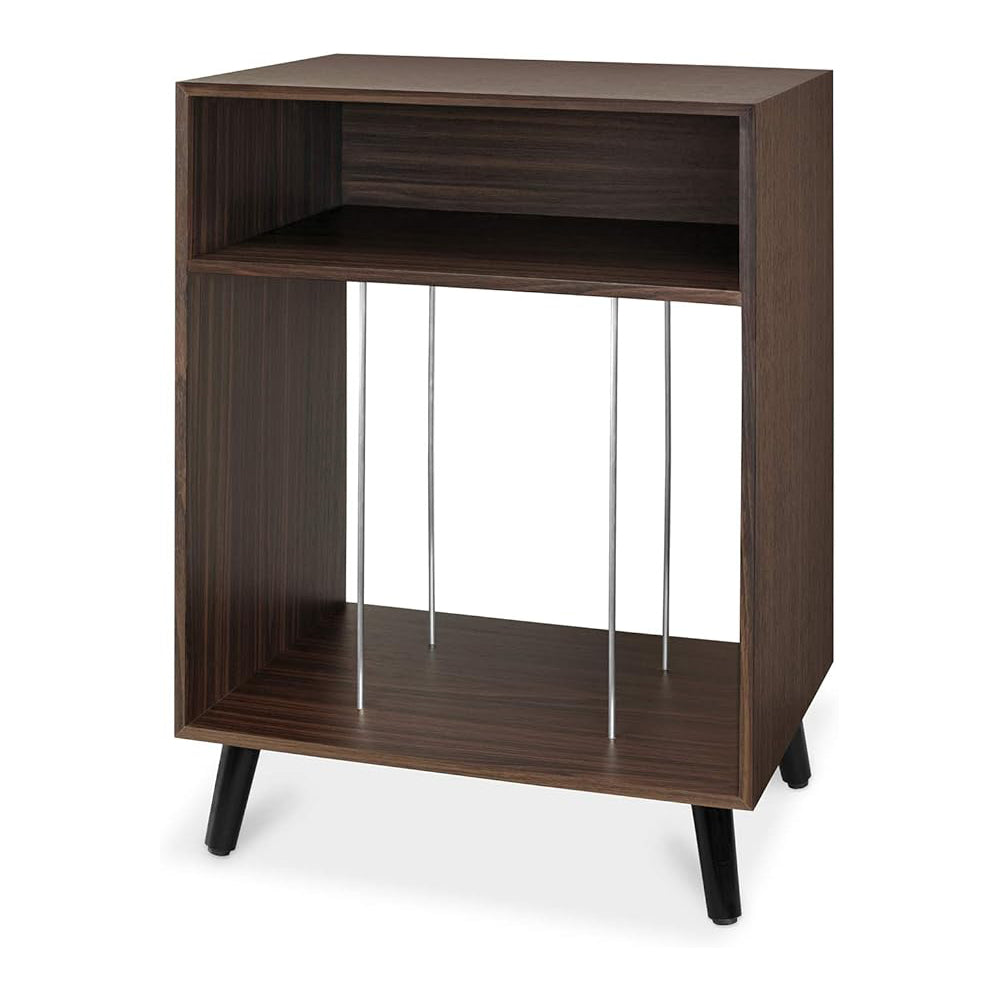 Wooden Entertainment Stand with Record Holder