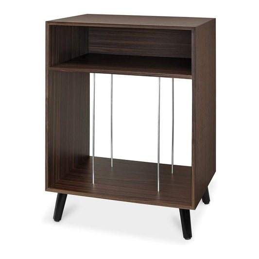 Wooden Entertainment Stand with Record Holder