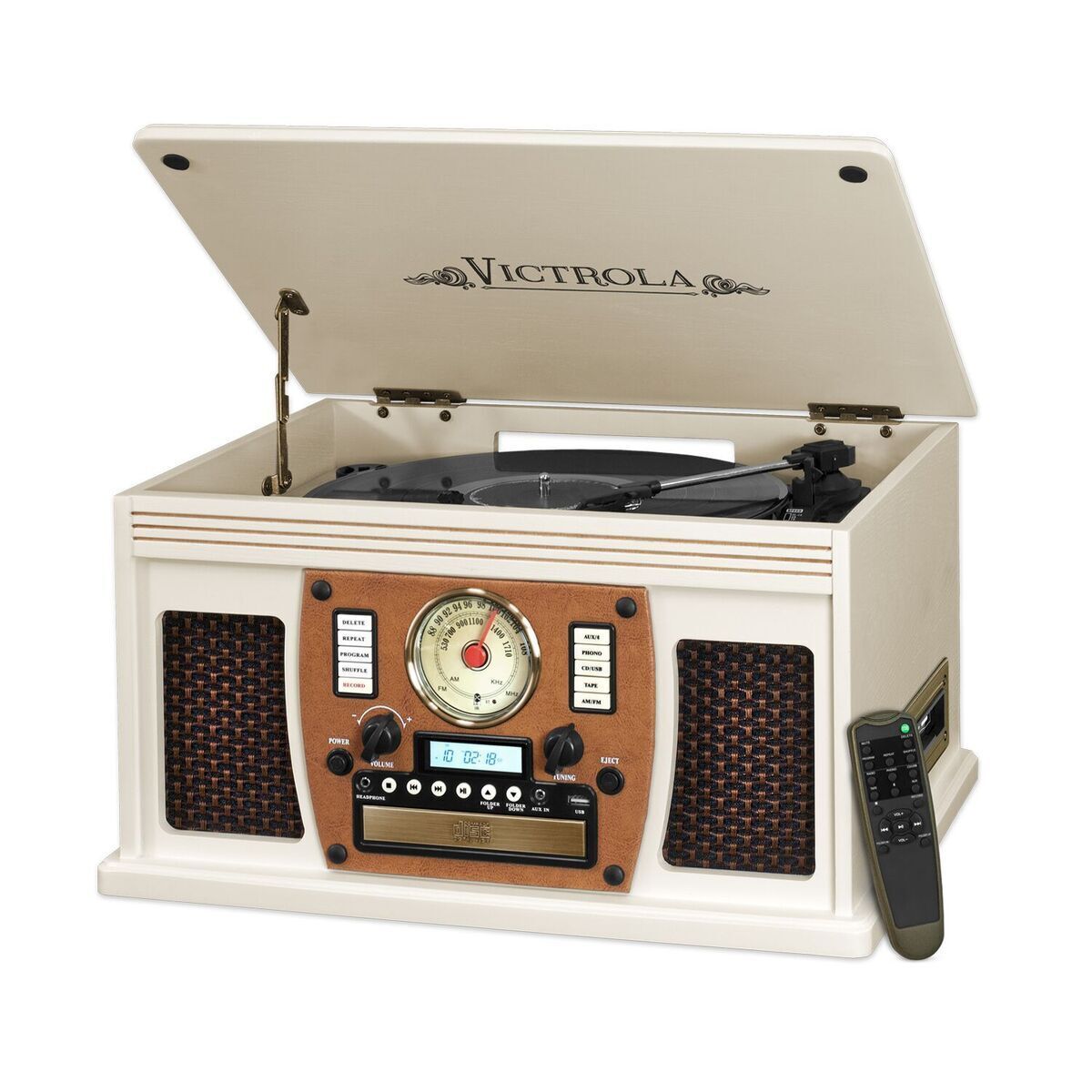 Navigator 8-in-1 Wood Record Player