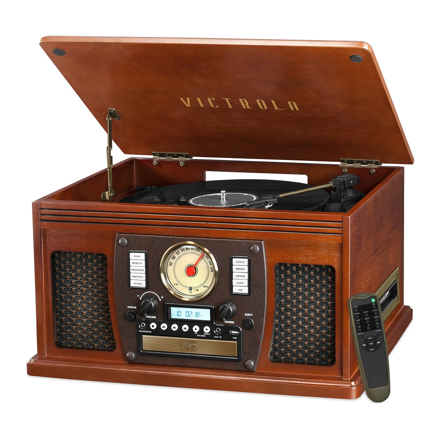 Navigator 8-in-1 Wood Record Player