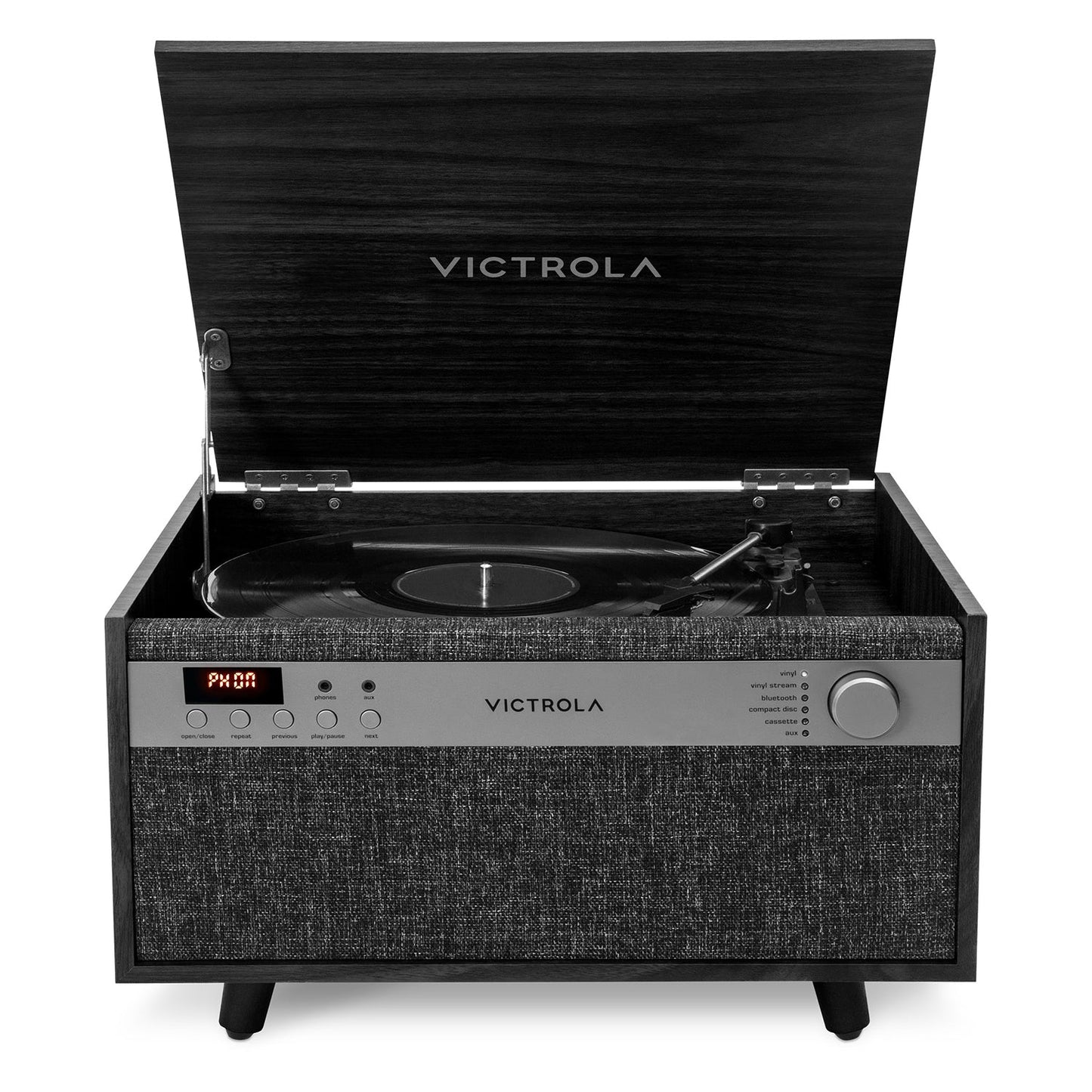 Century 6-in-1 Wood Record Player