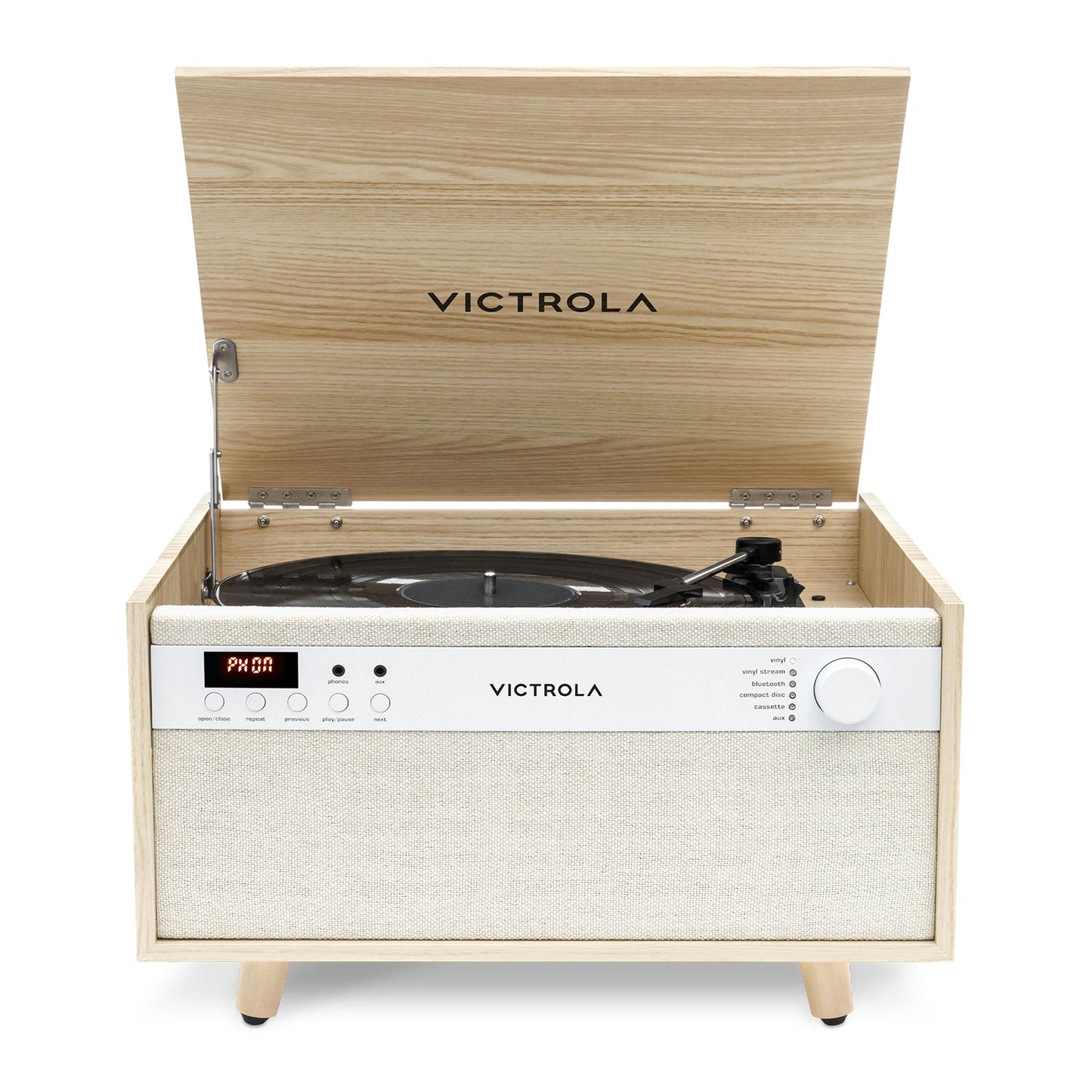 Century 6-in-1 Wood Record Player