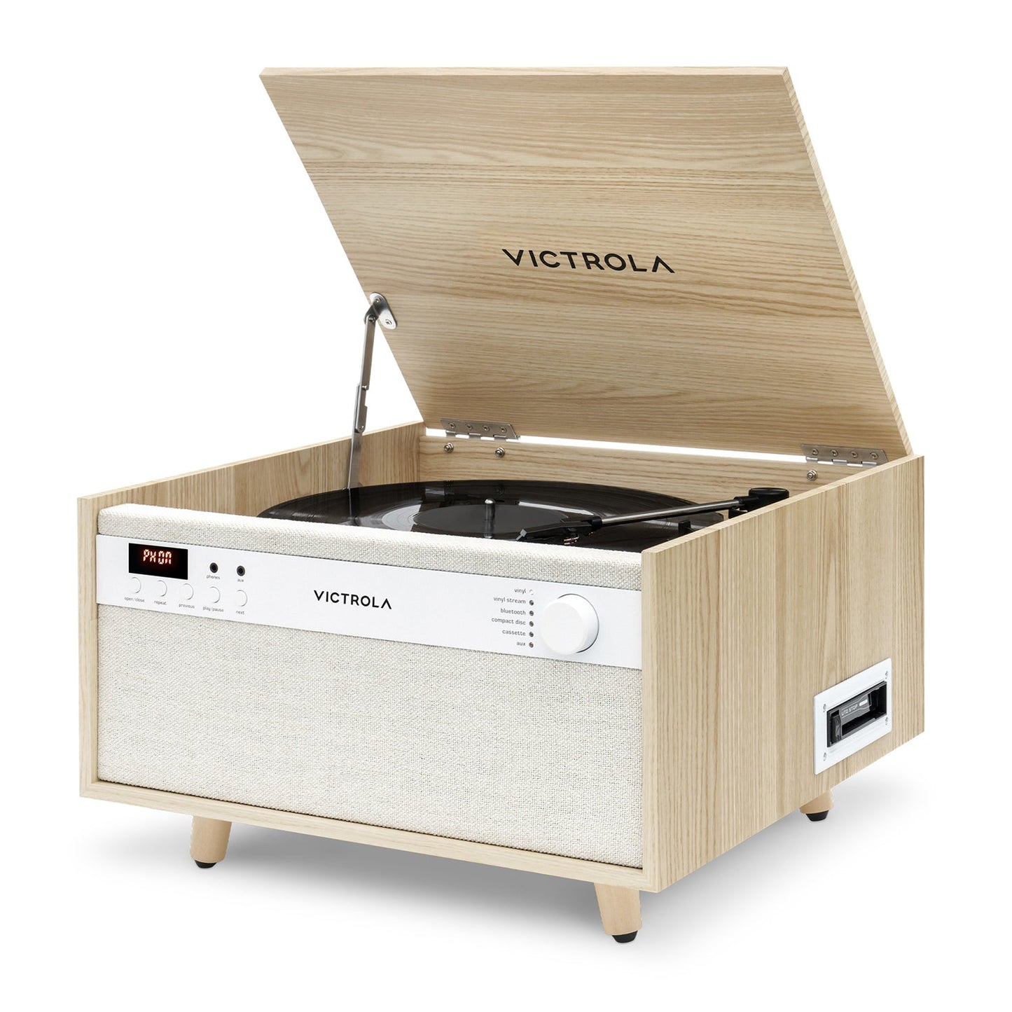 Century 6-in-1 Wood Record Player