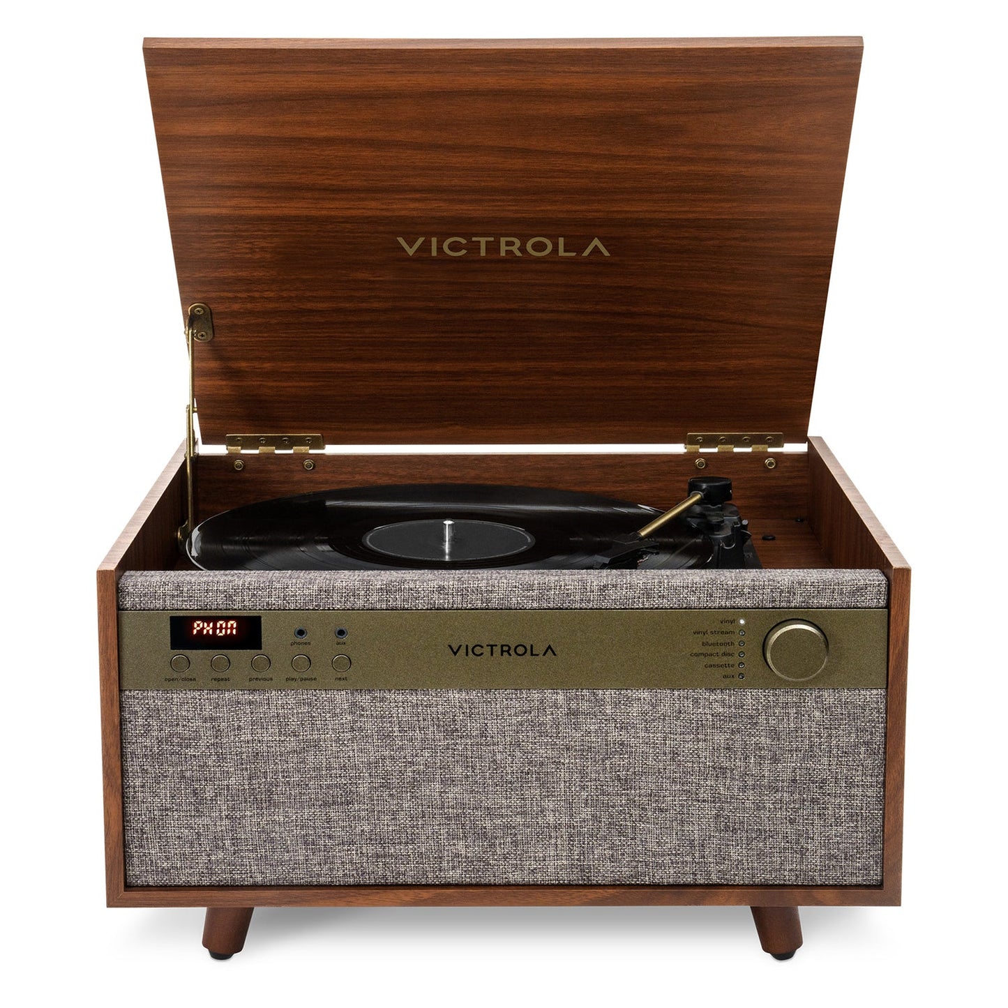 Century 6-in-1 Wood Record Player