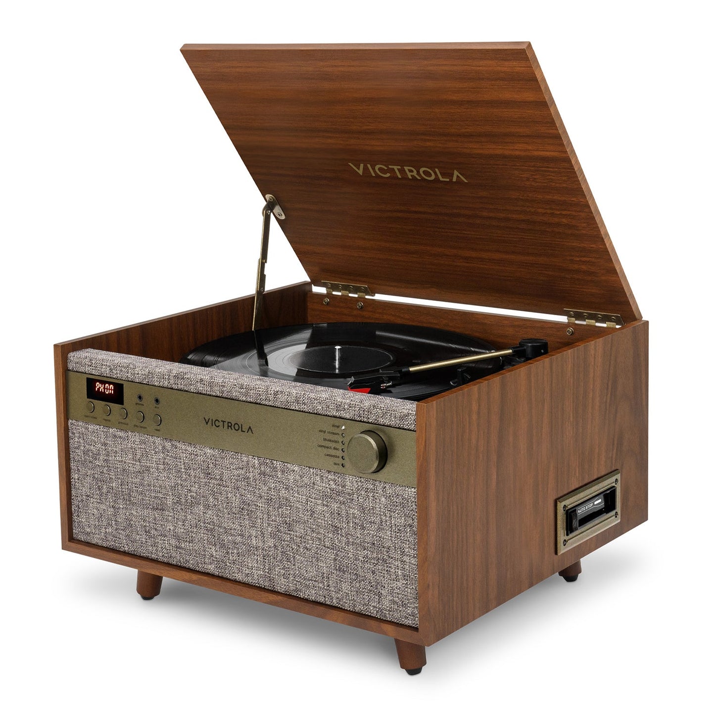 Century 6-in-1 Wood Record Player