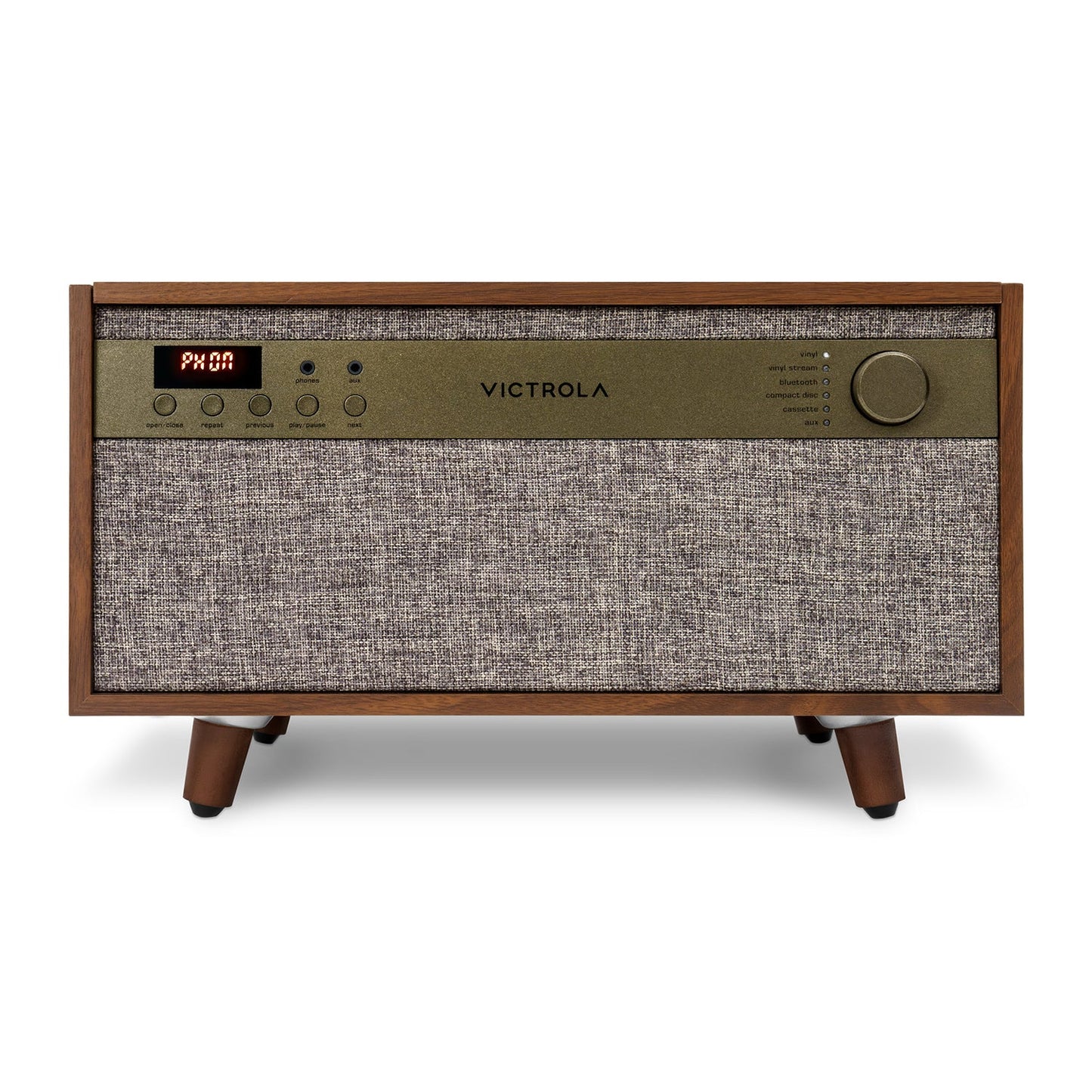 Century 6-in-1 Wood Record Player